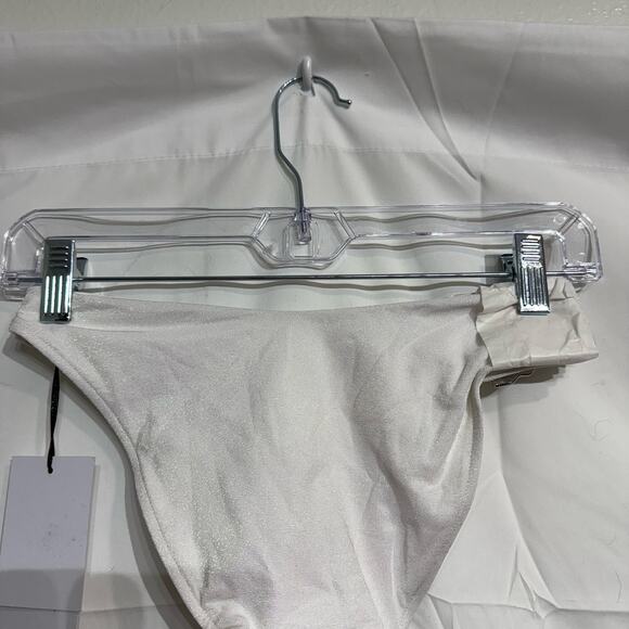 Revel Rey Iridescent White Hayes Belted Bikini Bottom Sz M NWT - Picture 7 of 10